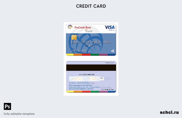 цифровая загрузка бизнес шаблона ProCredit Bank Visa Business в Германии